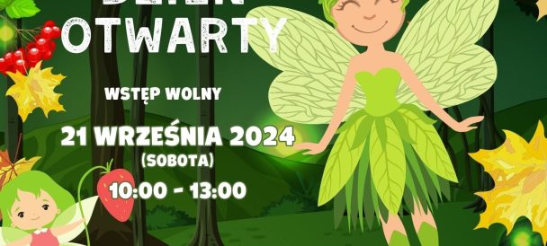 rysunkowy plakat z zielonym elfem ze skrzydełkami