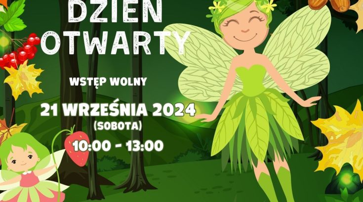 rysunkowy plakat z zielonym elfem ze skrzydełkami